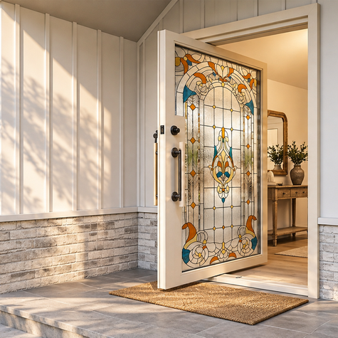 Stained Glass Iron Doors
