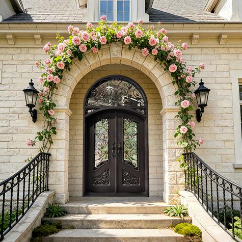 Iron entry double door