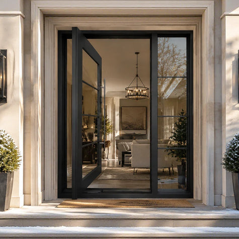 Insulated iron pivot door