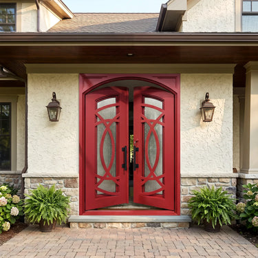 Legend Iron Doors Iron Entry Double Door with custom red color