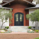 Handmade iron entry double door with black color