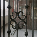 Handcrafted Metal Double Front Door with Screens