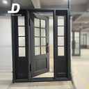 iron entry single door with double sidelights