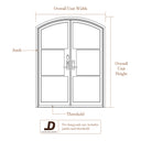 Iron french glass door with frames and custom size