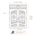 Iron front double door with transom and scrollwork