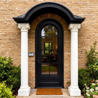Legend Iron Doors Wrought iron hand made single french door with round top