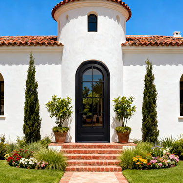 Legend Iron Doors Wrought iron single french door with glass