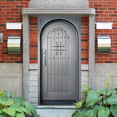 legendirondoors iron entry single door with no glass design