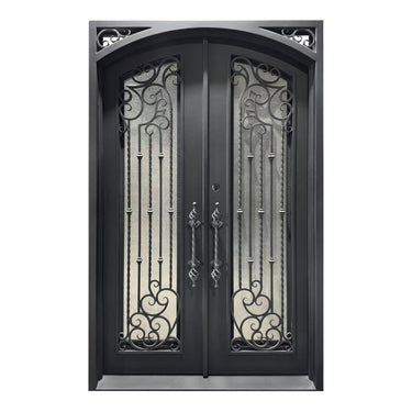 Decorative iron door with square top