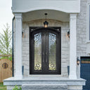 Hhandmade iron entry double door with custom size