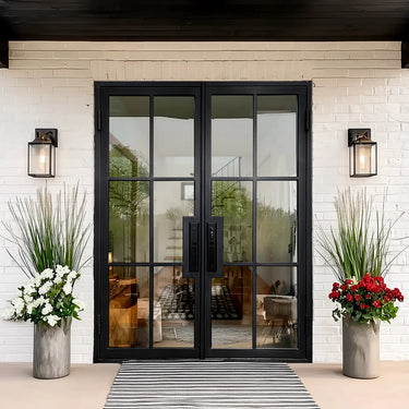 Legend Iron Doors Contemporary Thermal Break Iron French Double Door