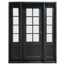 High quality iron french single door with sidelighjts