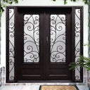 Legend Iron Doors Iron Entry Double Door with Sielights andKickplate W115