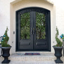 Legend Iron Doors Iron Entry Double Door with Arched Top and Scrollwork W120