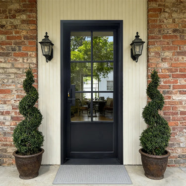Legendirondoors balck frame iron French single door