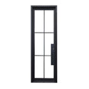 Black framed iron french single door with glass