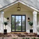 Legend Iron Doors iron french single door with two sidelights and square top