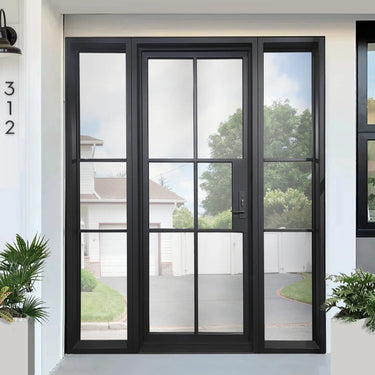 High Quality Single Iron French Door with Sidelights