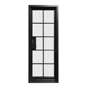 Metal single french door with level handle