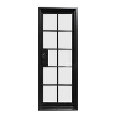 Metal single french door with level handle