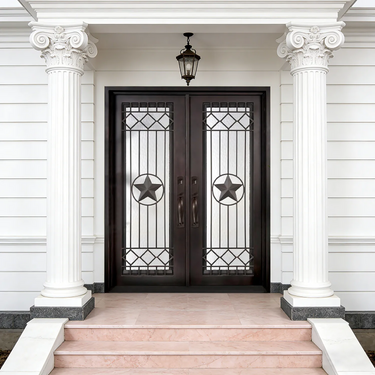 Legend Iron Doors Iron Entry Double Door with Symmetrical Scrollwork Design