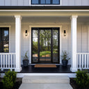 Legend Iron Doors thermal break iron double French door with two sidelights