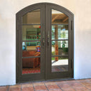 Legend Iron Doors Thermal Break Iron French Double Door with Arched Top