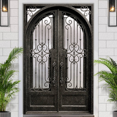 Legend Iron Doors Thermal Break Iron Double Door with Aged Pewter Finish