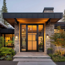 Legend Iron Doors Thermal Break Iron Single Entrance French Door with Two Sidelites