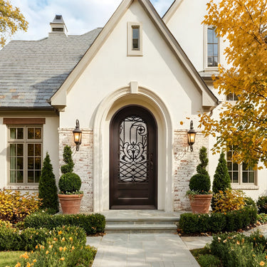 Legend Iron Doors Iron Entry Single Door with Round Top