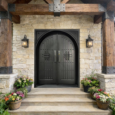 Legend Iron Doors Wrought Iron Double Door with No Glass Design