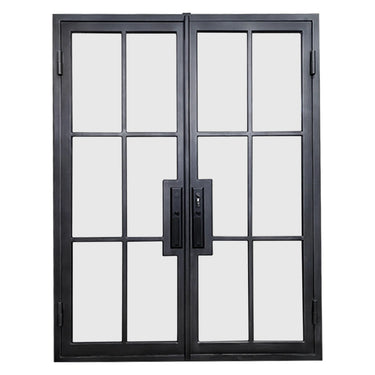 Metal glass double door with 6lite