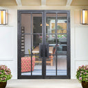 Legend Iron Doors Wrought Iron French Double Door with 6 Lites and Clear Glass