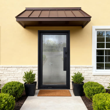 Legend Iron Doors Luxury Iron Pivot Entry Door with full glass panel