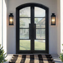 Thermal break iron french double door with 4 lites
