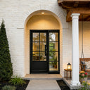 Legend Iron Doors iron glass french single door with a sidelight
