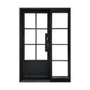 Legend Iron Doors iron glass french single door with a sidelight