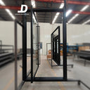Legend Iron Doors iron pivot door with Large glass panels