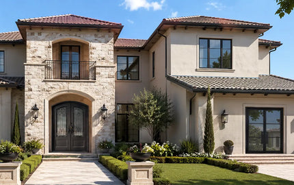 Wrought iron doors with glass