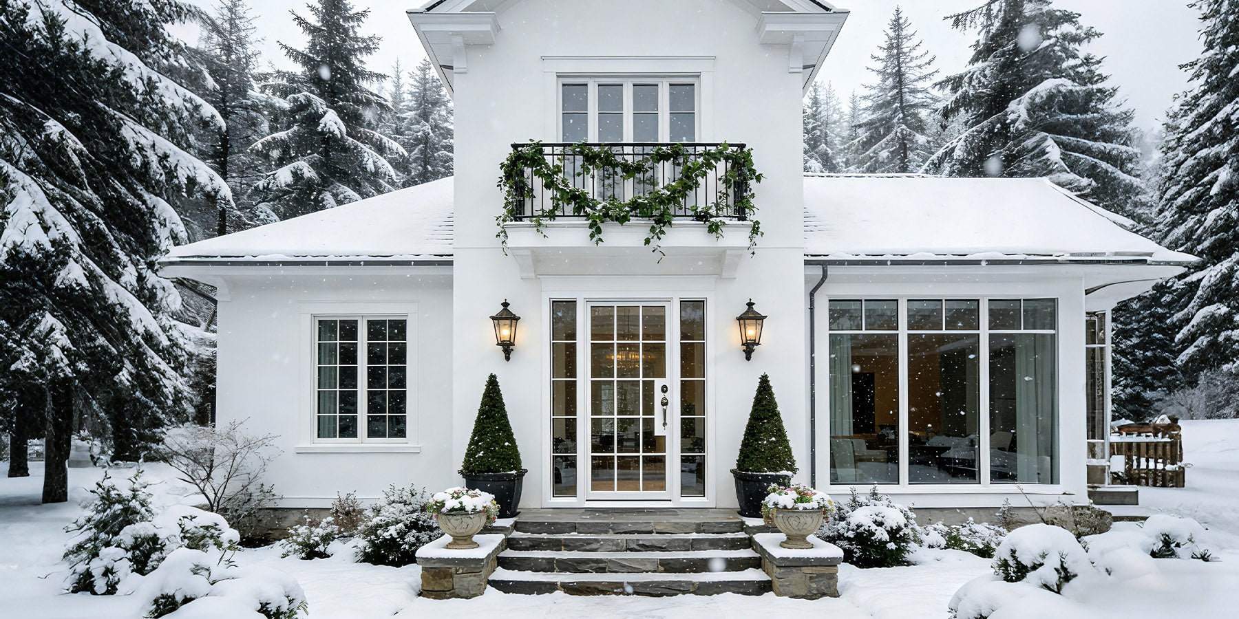 Thermal break iron doors for cold weather