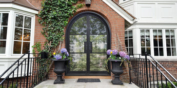 Wrought iron french double door