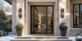 Insulated iron pivot door