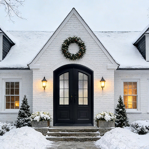 Thermal break iron front double door