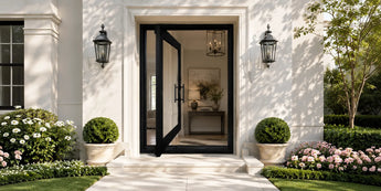 wrought iron pivot door