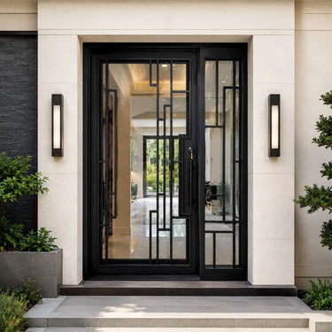 Thermal Break Modern Iron Front Single Door with Sidelight TW134