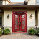 Legend Iron Doors Iron Entry Double Door with custom red color