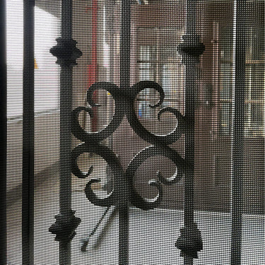 Handcrafted Metal Double Front Door with Screens