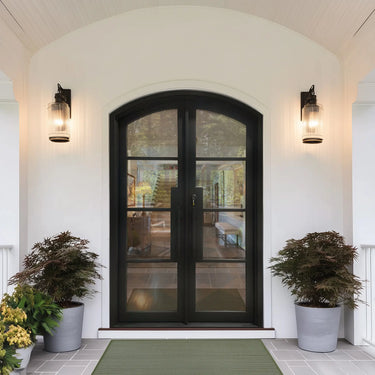  High Quality Double Iron French Door with Arched Top
