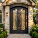 Legend Iron Doors thermal break wrought iron exterior door with screen