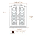 iron entry double door with arched top